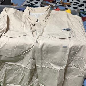 Columbia Light Tan Outdoor Shirt
